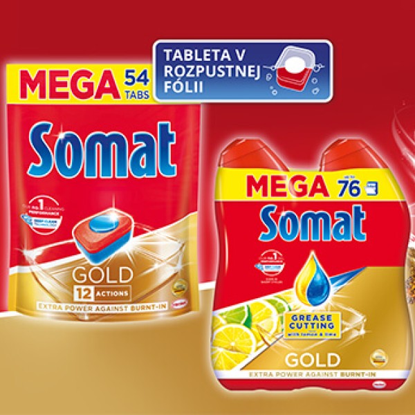 Stav na prémiové tablety a gél Somat Gold